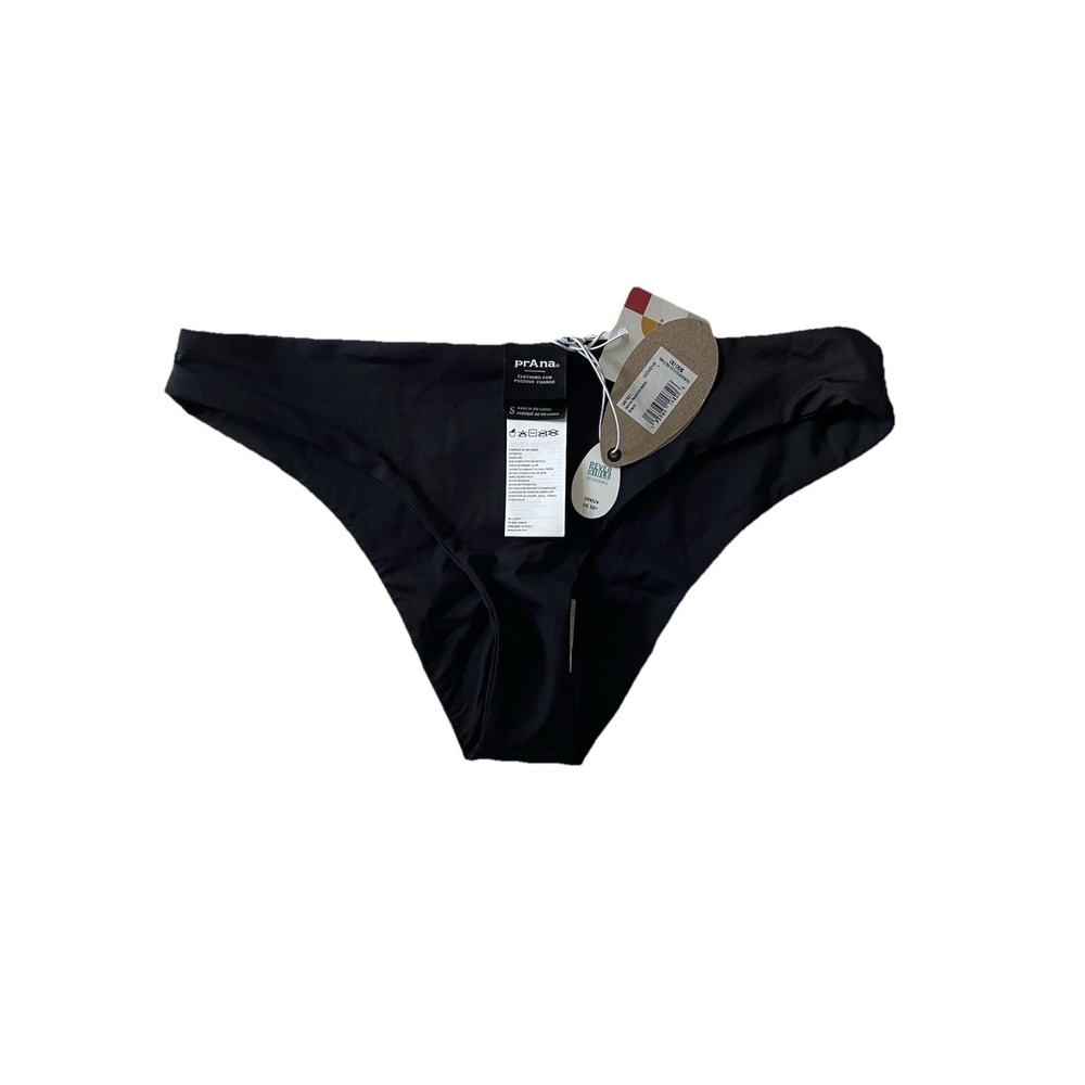 prAna‎ Women's Black Gamma REVERSIBLE Solid Bikini Swim Bottom, Size S NWT